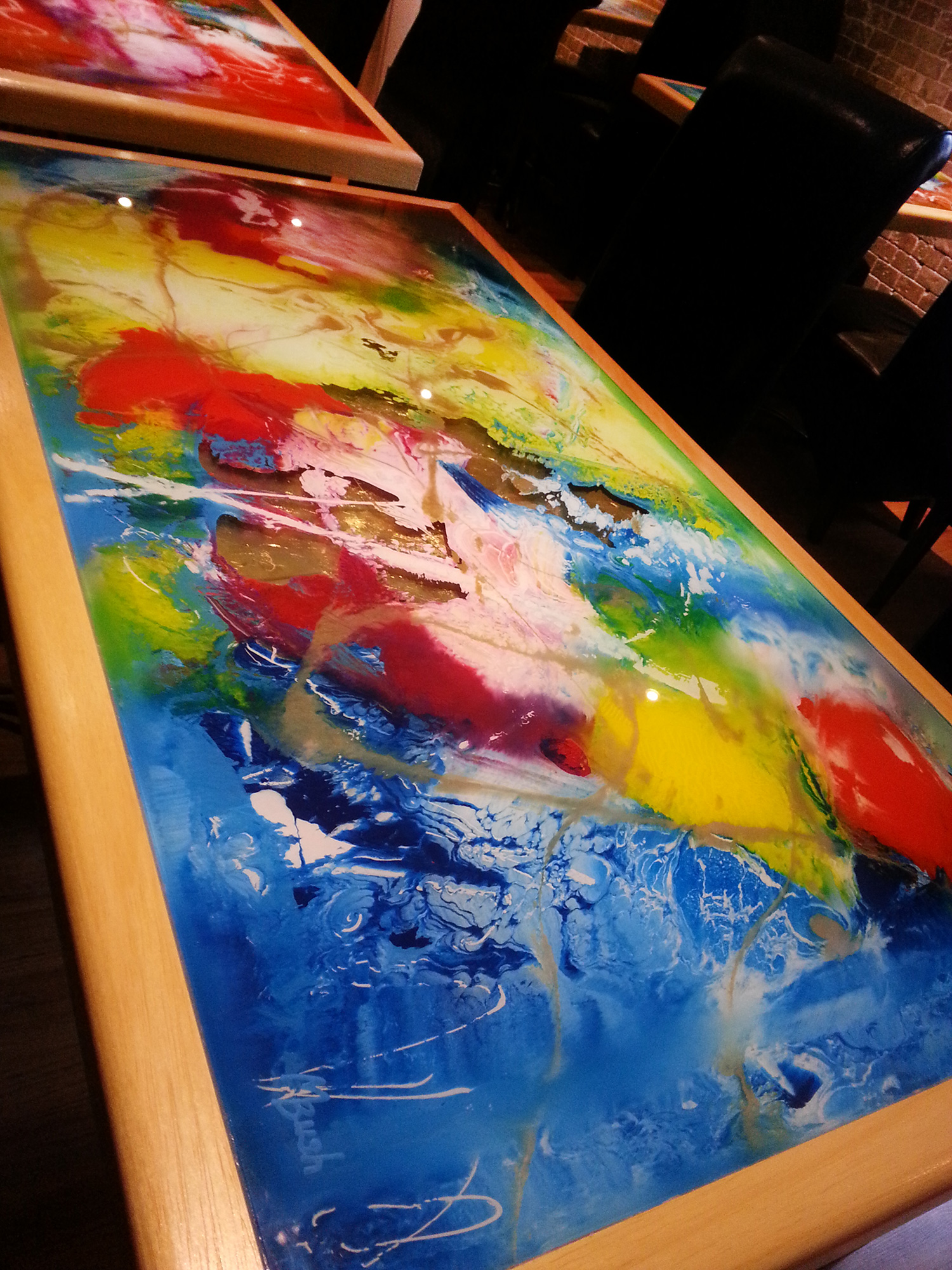 Cafe Indiya Glass Table Top Art